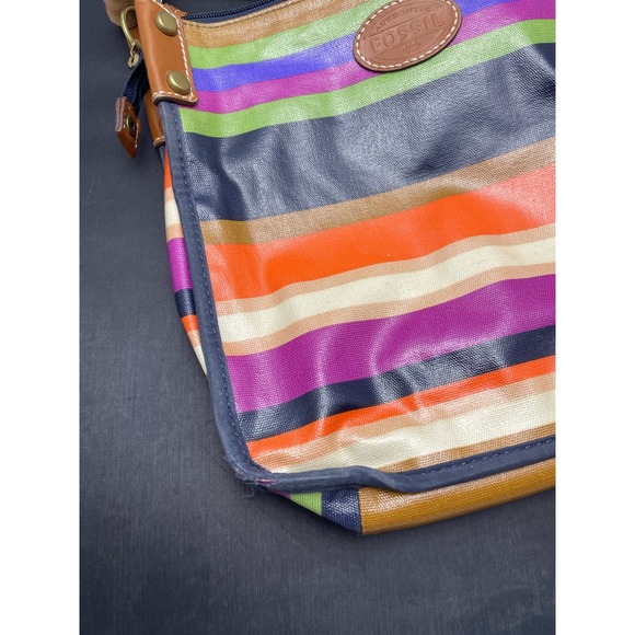 Fossil Keyper Crossbody Coated Canvas Mailbag Multicolor Stripe - Picture 3 of 10